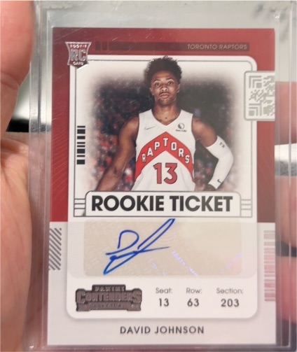 2021-22 Panini Contenders #153 David Johnson Rookie Ticket — front