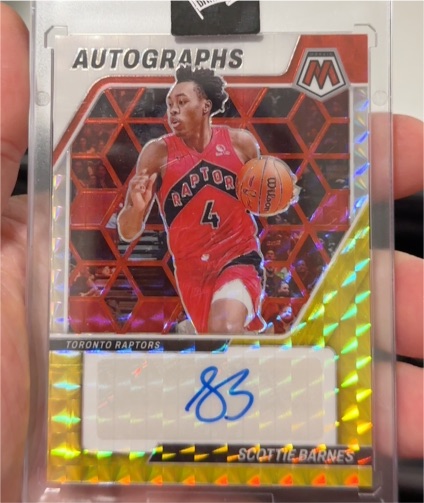 2021-22 Panini Prizm Scottie Barnes Rookie Penmanship Signatures RC RP-SBA Auto — front