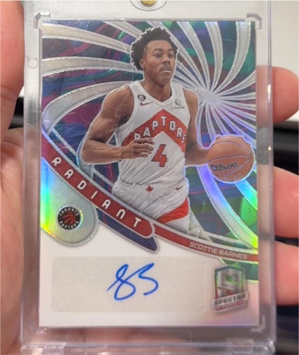 2022-23 Panini Spectra Radiant Signatures #RS-TTI Scottie Barnes — front