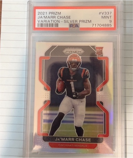 2021 Panini Prizm #337 Ja'Marr Chase Silver Prizm Variation — front