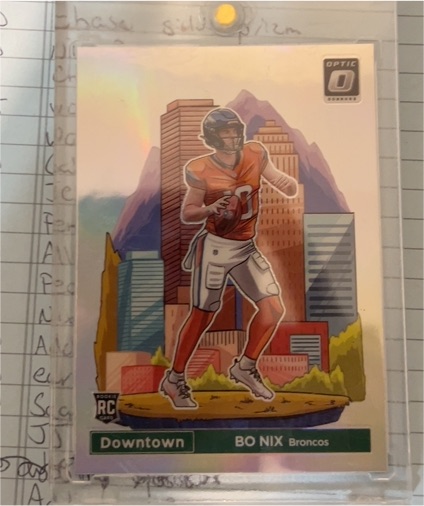 2024 Panini Donruss Optic Downtown! #19 Bo Nix Rookie Card — front