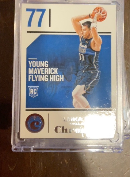 2018-19 Panini Chronicles #71 Luka Doncic Young Maverick Flying High Rookie Card — front