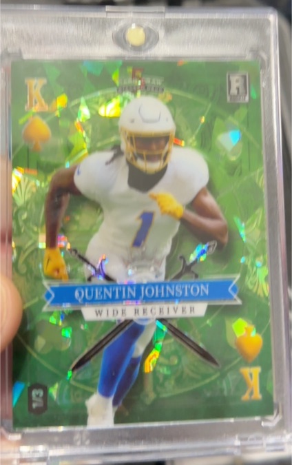 2023 Wild Card 5 Card Draw Stacked Deck #SD-QJ Quentin Johnston King of Diamonds — front
