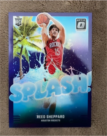 2024-25 Donruss Optic #13 Reed Sheppard Splash! Purple Prizm — front