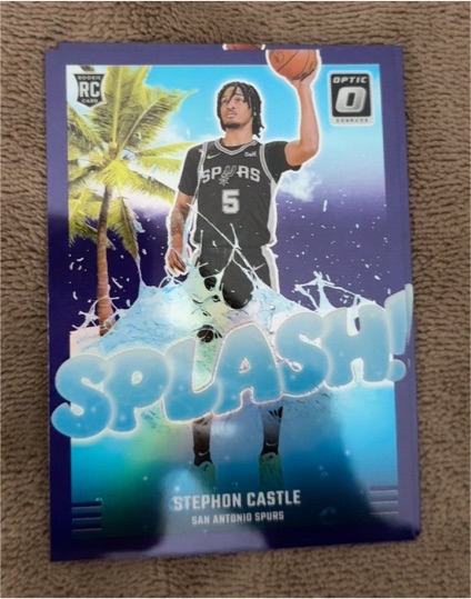2024-25 Panini Donruss Optic #14 Stephon Castle Splash Purple Prizm Rookie — front