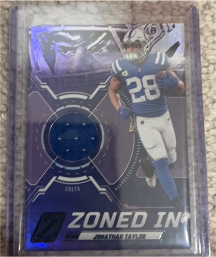 2023 Panini Zenith #ZI-JTR Jonathan Taylor Zoned In Patch — front