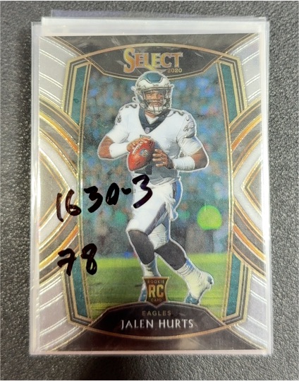 2020 Panini Select Club Level #250 Jalen Hurts Rookie Card — front