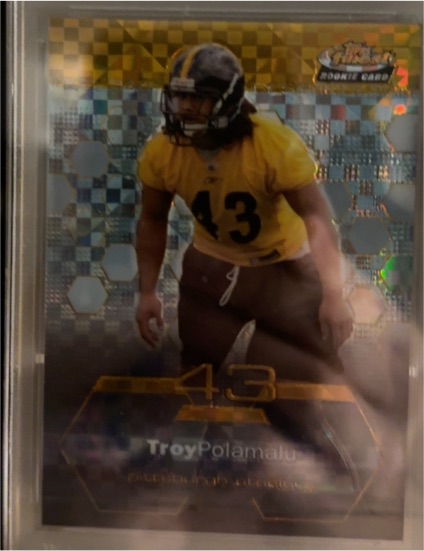 2003 Topps Finest #61 Troy Polamalu Rookie Card — front