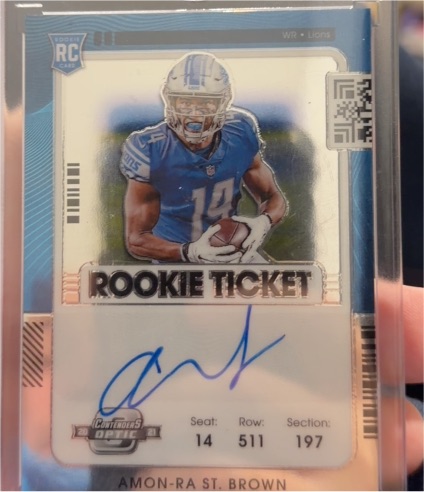 2021 Panini Contenders Optic Rookie Ticket Amon-Ra St. Brown — front