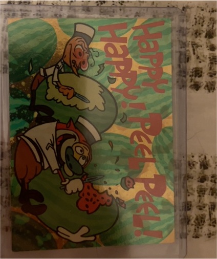 1993 Topps Ren & Stimpy Show #14 Happy Happy Peel Peel — front