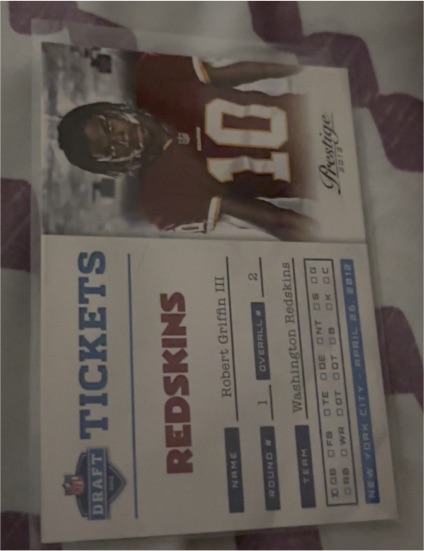 2012 Panini Prestige #2 Robert Griffin III NFL Draft Tickets — front