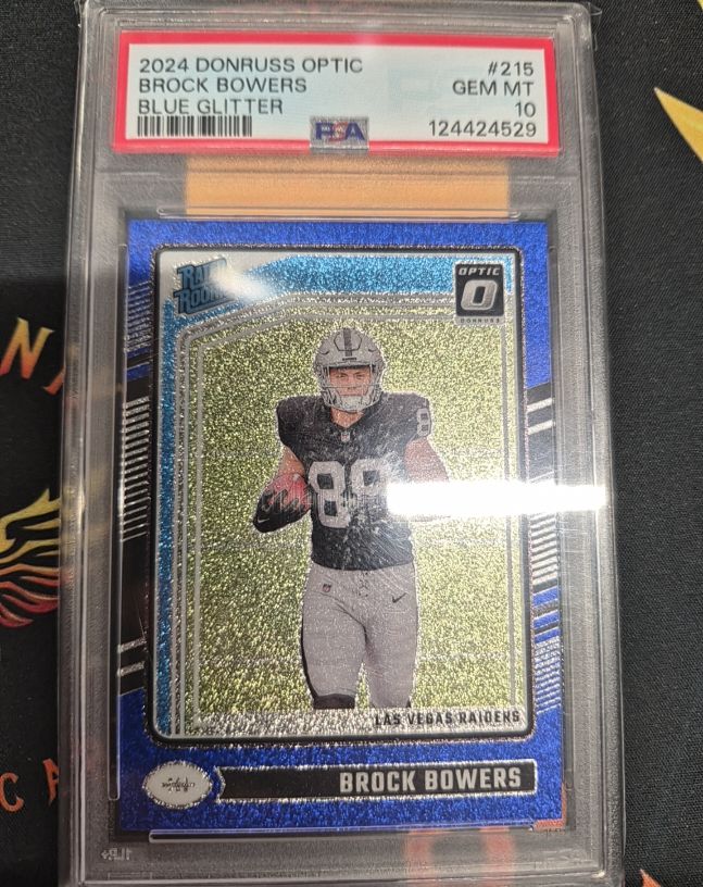 2024 Donruss Optic #215 Brock Bowers Blue Glitter — front