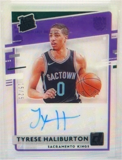 2020-21 Panini Donruss Clearly Tyrese Haliburton Rated Rookie Auto SSP #RRA-TYH — front