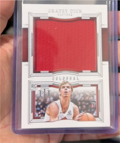 2023-24 Panini National Treasures Gradey Dick RC Rookie Colossal Patch — front