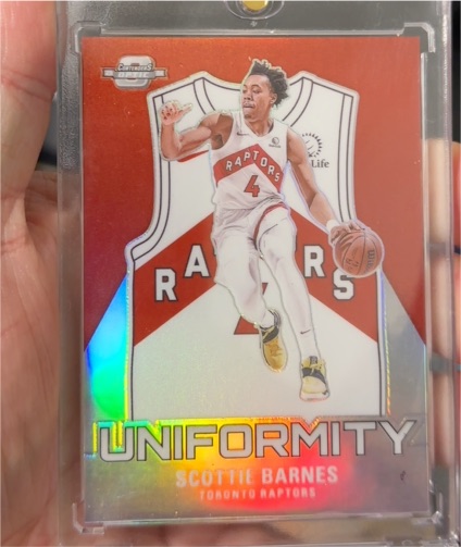 2023-24 Panini Contenders Optic Uniformity Silver Prizm #Scottie Barnes — front