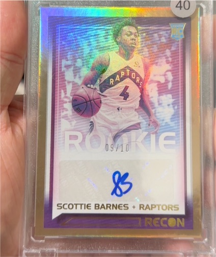 2021-22 Panini Recon #09/10 Scottie Barnes Rookie Auto — front