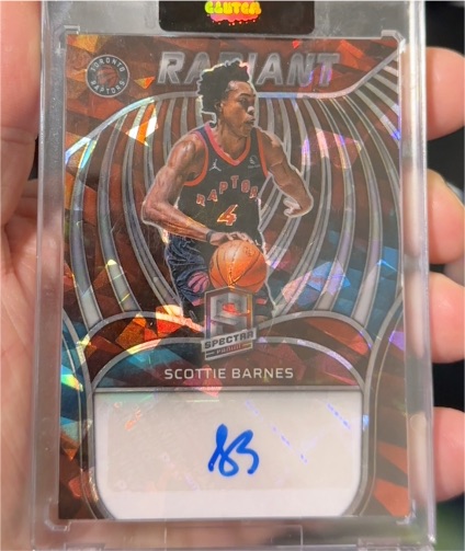 2021-22 Panini Spectra #RSI-SBA Scottie Barnes Radiant Rookie Auto — front