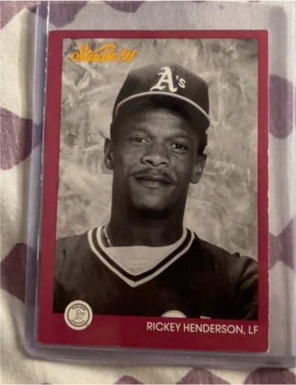 1991 Leaf Studio #104 Rickey Henderson — front