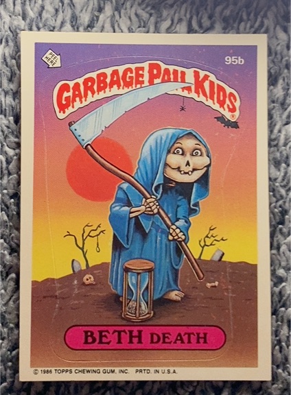 1986 Topps Garbage Pail Kids Series 3 #95b Beth Death — front