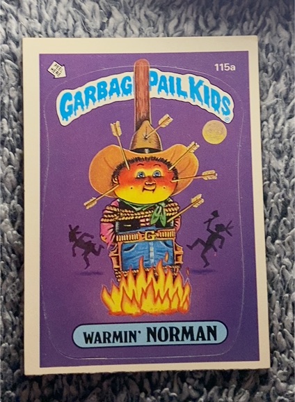 1986 Topps Garbage Pail Kids Series 3 #115a Warmin' Norman — front