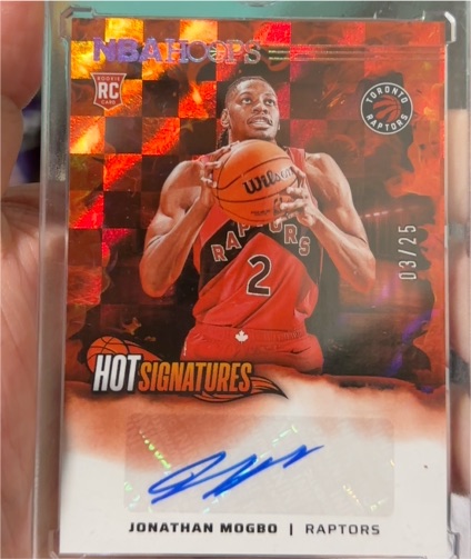 2024-25 Panini NBA Hoops Hot Signatures #HSR-MOG Jonathan Mogbo — front