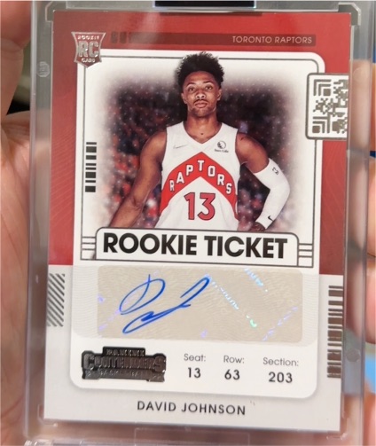 2021-22 Panini Contenders #147 David Johnson Rookie Ticket — front