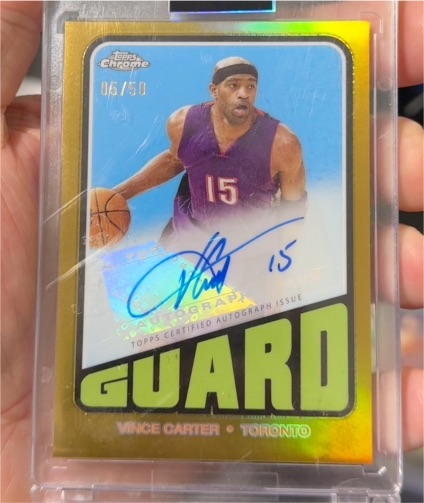2023 Topps Chrome 1972 Topps Autographs #06 Vince Carter — front