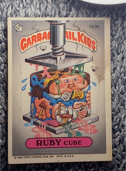 1986 Topps Garbage Pail Kids #163b Ruby Cube — front