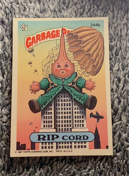 1987 Topps Garbage Pail Kids Series 9 #344b Rip Cord — front