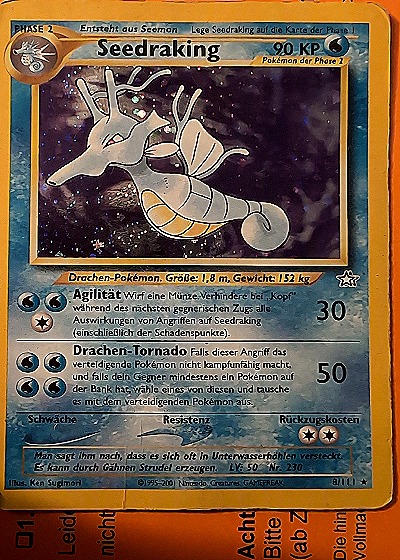 1999 Pokémon Neo Genesis #8 Seedraking — front