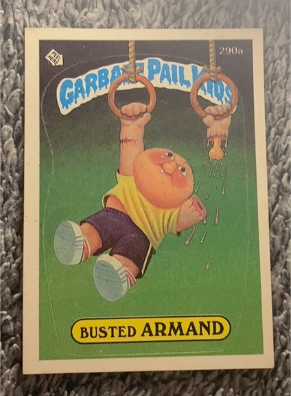 1987 Topps Garbage Pail Kids Series 7 #290a Busted Armand — front