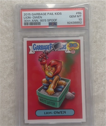 2015 Topps Garbage Pail Kids 30th Anniversary '80s Spoof #6b Lion-Owen — front