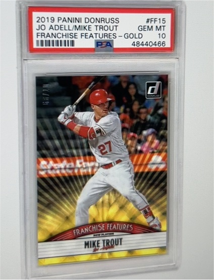 2019 Panini Donruss #FF15 Mike Trout Franchise Features Gold — front