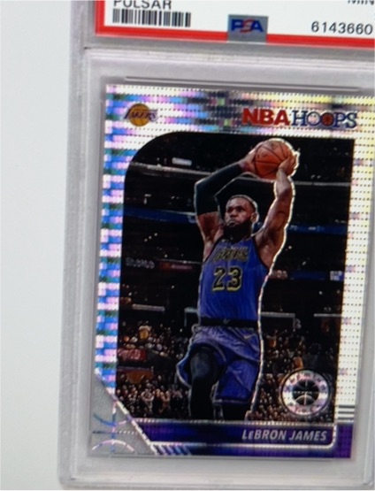 2019-20 Panini NBA Hoops Premium Stock #87 LeBron James Pulsar Prizm — front
