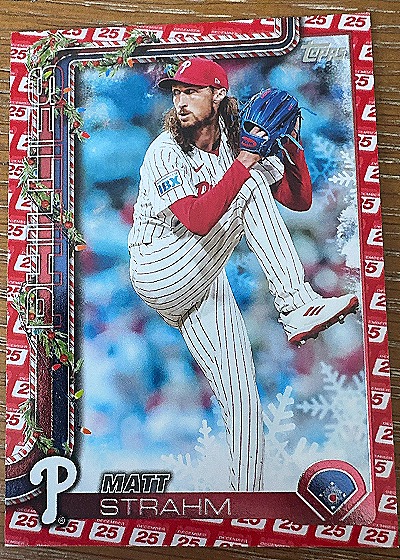 2025 Topps Holiday #H71 Matt Strahm — front