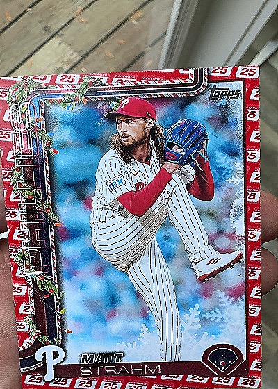 2025 Topps Holiday #25 Matt Strahm — front