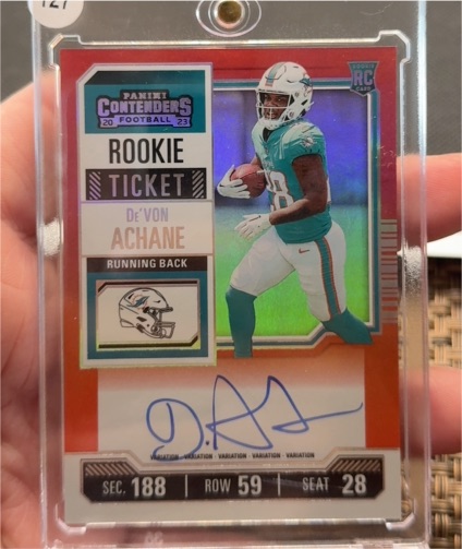 2023 Panini Contenders #109 De'Von Achane Rookie Ticket — front