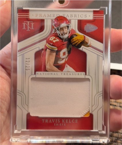 2024 Panini National Treasures Framed Fabrics #FF-TK Travis Kelce — front