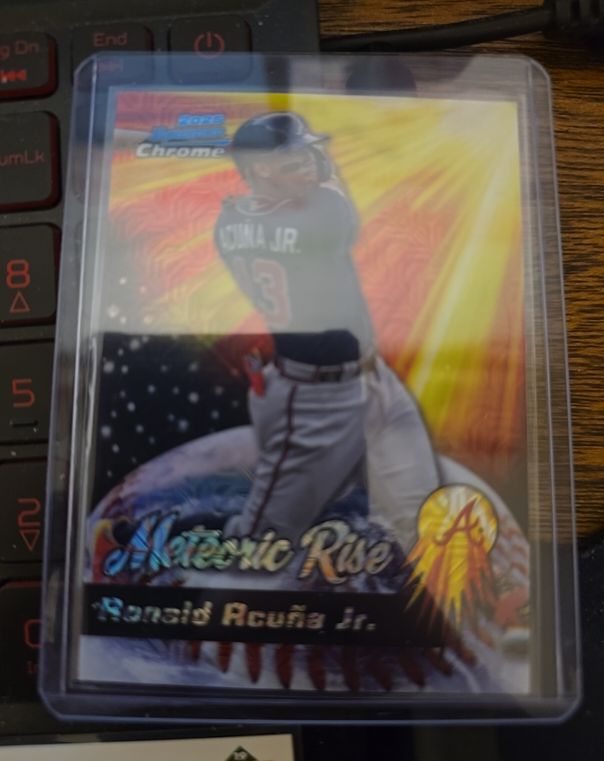 2025 Bowman Chrome Meteoric Rise #MR-24 Ronald Acuña Jr. — front