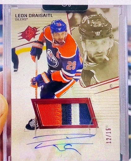 2022 Upper Deck SPx Leon Draisaitl #12/15 Patch Auto — front