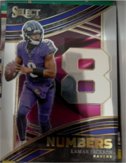 2023 Panini Select #NMB-LJA Lamar Jackson Select Numbers — front