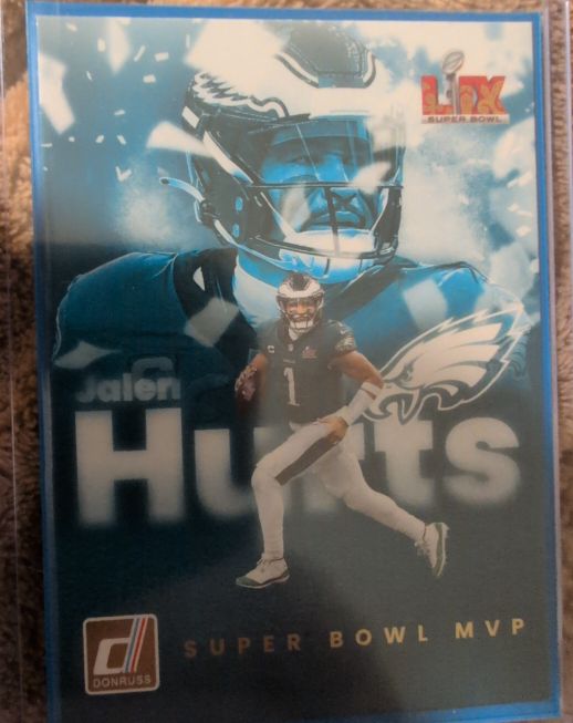 2025 Donruss #1 Jalen Hurts Super Bowl MVP — front