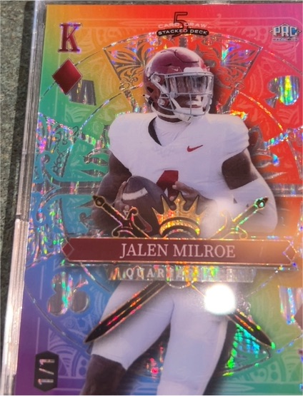 2024 Wild Card 5 Card Draw Stacked Deck #5 Jalen Milroe — front