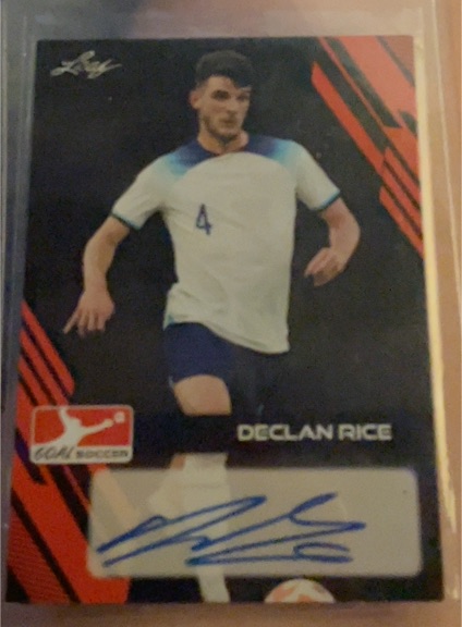 2023 Leaf Goal Soccer #BA-DR1 Declan Rice — front