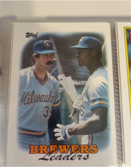 1988 Topps #639 Brewers Leaders — front