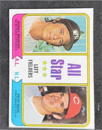 1974 Topps #336 All Star Left Fielders Bobby Murcer Pete Rose — front