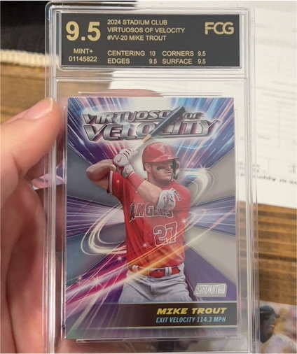 2024 Topps Stadium Club Virtuosos of Velocity #VV-20 Mike Trout — front