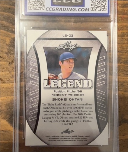 2023 Leaf Legends Exclusive Edition #LE-03 Shohei Ohtani — front