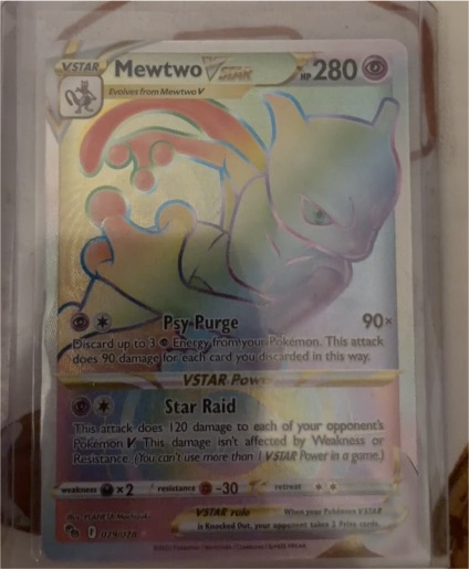 2022 Pokémon TCG #079 Mewtwo VSTAR Rainbow Secret Rare — front