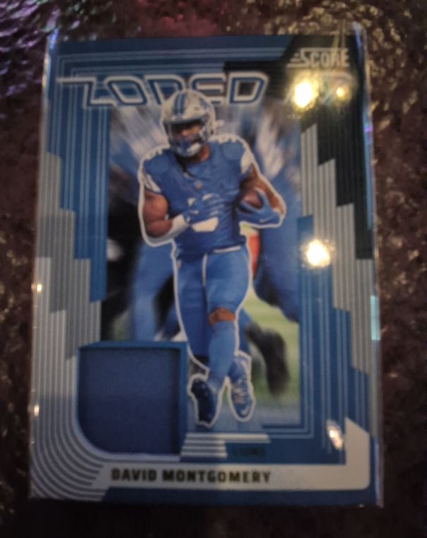 2025 Panini Score #ZON-DMY David Montgomery Zoned In Jersey Patch — front